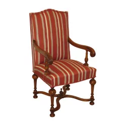 Paar Sessel im Louis XIII-Stil aus Nussbaum mit …