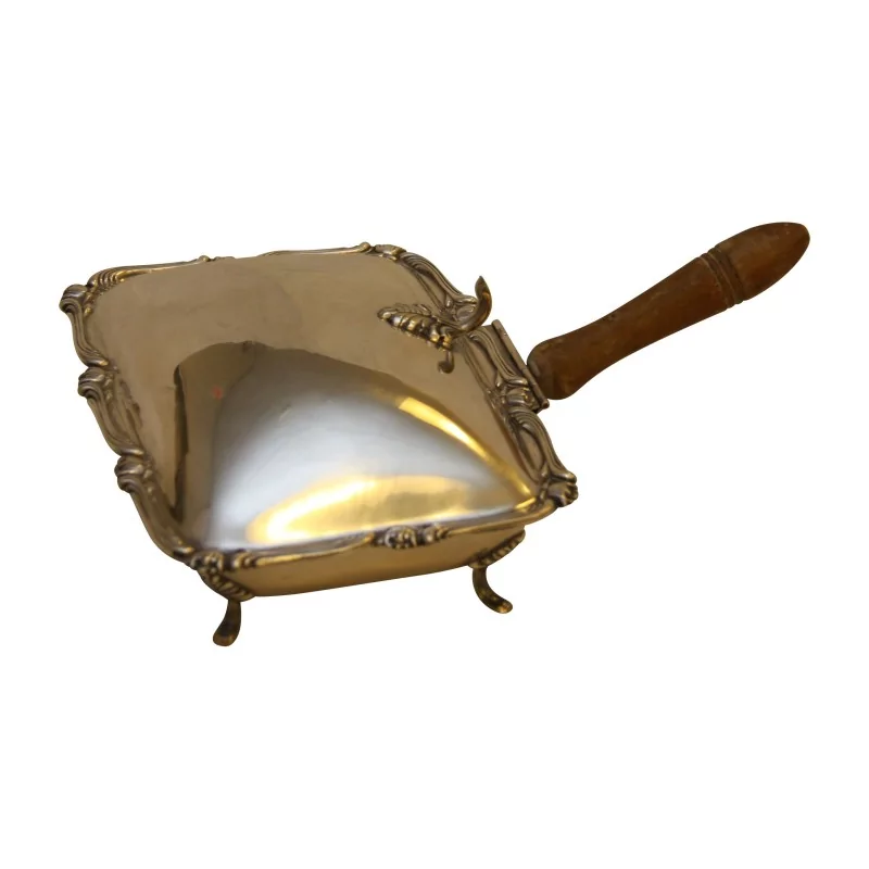 Boite à couvercle avec manche en bois, argent 925 - Moinat - Argenterie