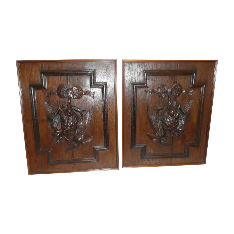 2 carved wooden panels. - Moinat - Decorating accessories