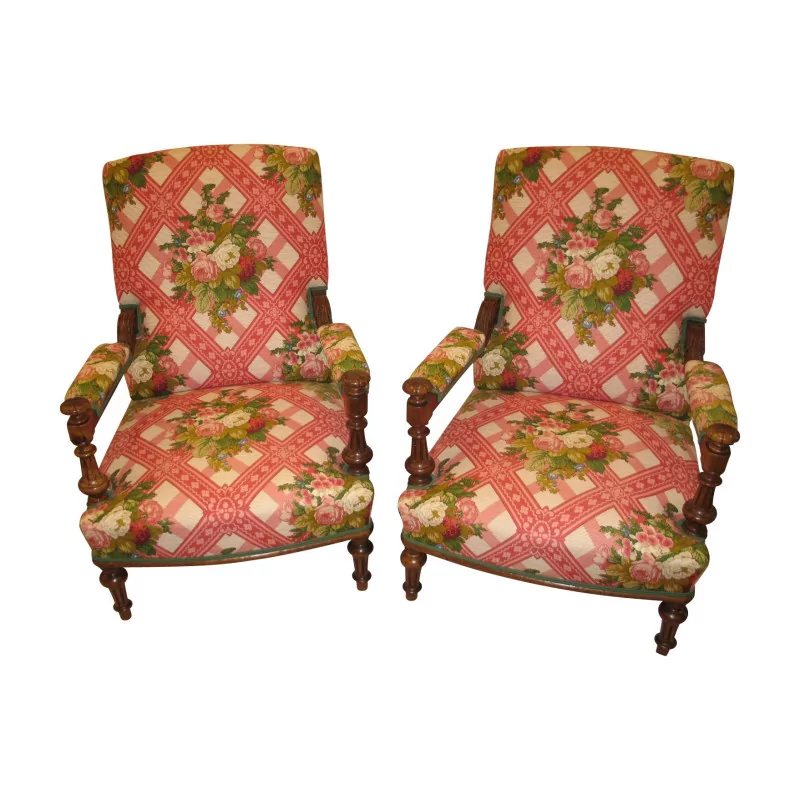 Paar Napoleon III-Sessel aus schwarzem Holz, mit … - Moinat - VE2022/1