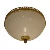 Ceiling lamp in gilded bronze, with frosted glass. - Moinat - Chandeliers, Ceiling lamps