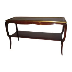 Lacquered “Piedouche” console with shelf and decorative top
