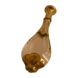 Crystal snuff bottle and bronze stopper, circa 1900.