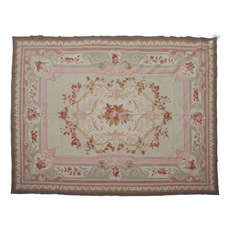 Aubusson rug in wool design 0027 - BW Colours: brown, … - Moinat - Tapis Beaulieu