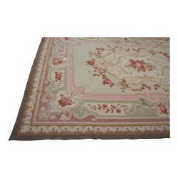 Aubusson rug in wool design 0027 - BW Colours: brown, …