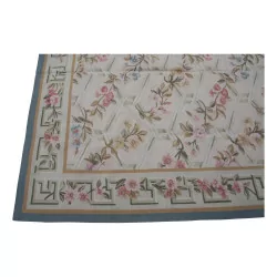 Aubusson rug in wool design 0112 - B Colours: Blue, beige, …