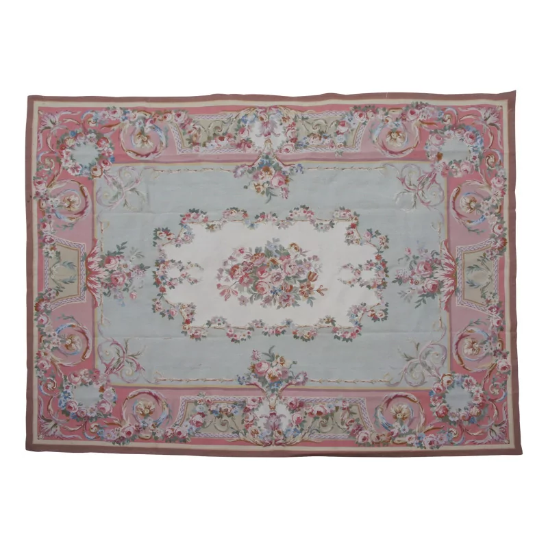 Aubusson rug in wool design 0102 Colours: brown, pink, … - Moinat - Tapis Beaulieu