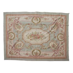 Aubusson rug in wool design 0046 - D. Colours: green, pink, …
