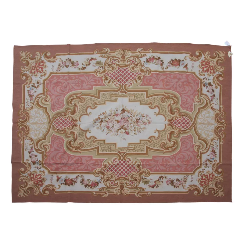Aubusson rug in wool design 0149. Colours: brown, beige, … - Moinat - Tapis Beaulieu