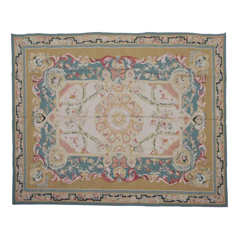 Aubusson rug in wool design 0244 - I. Colours: pink, blue, … - Moinat - Tapis Beaulieu