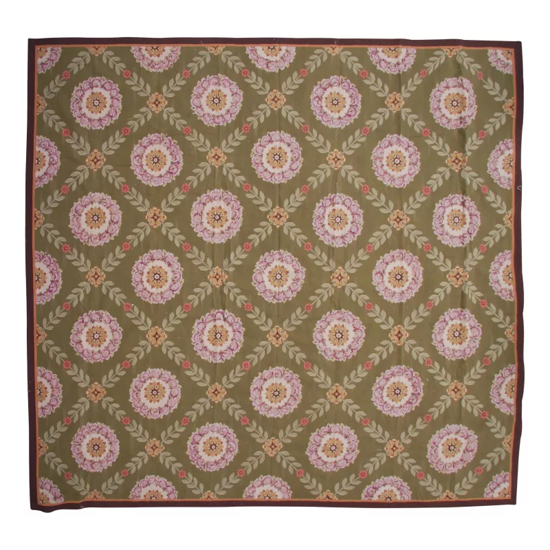 Aubusson-Teppich in Wolldesign 0042. Farben: braun, grün, … - Moinat - Tapis Beaulieu