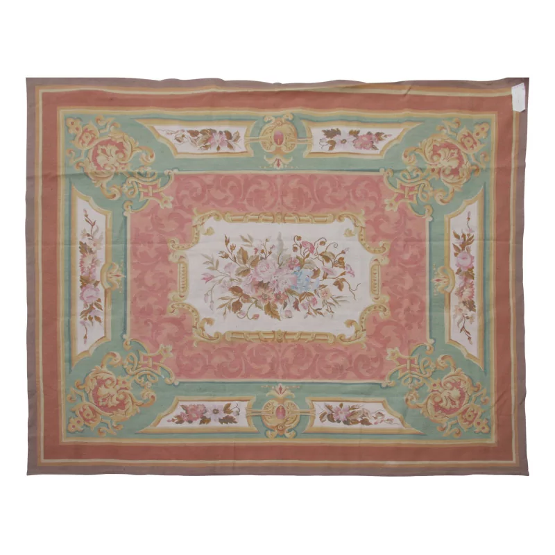 Aubusson rug in wool design 0163. Colours: brown, green, … - Moinat - Tapis Beaulieu