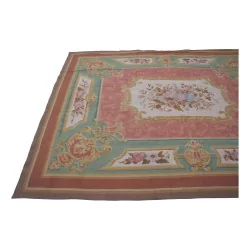 Aubusson rug in wool design 0163. Colours: brown, green, …