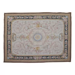 Aubusson rug in wool design 0325 - B. Colours: Blue, pink, …