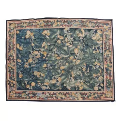 块 Aubusson 羊毛设计 0277 地毯。颜色：蓝色、绿色……
