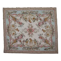 Aubusson rug in wool design 0050. Colours: blue, beige, …