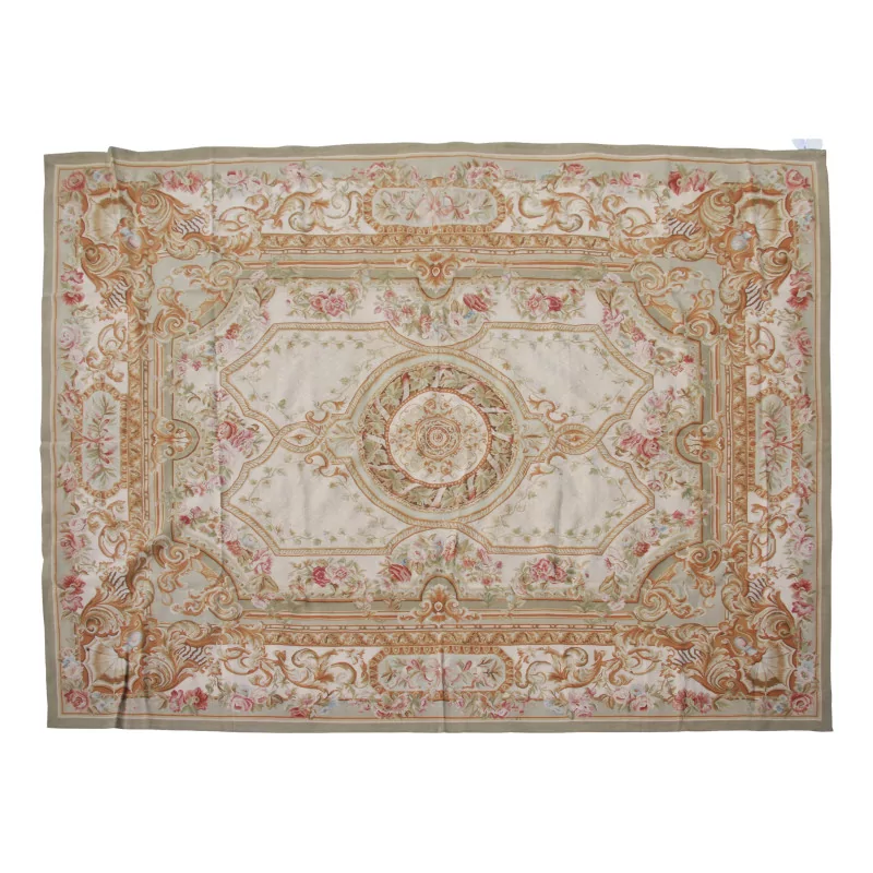 Aubusson rug in wool design 0364 - G Colours: orange, … - Moinat - Tapis Beaulieu