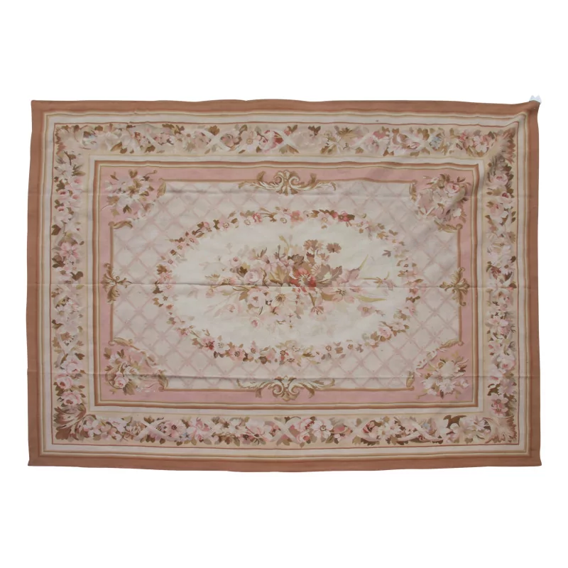 Aubusson rug in wool design 0037. Colours: Beige, brown, … - Moinat - Tapis Beaulieu