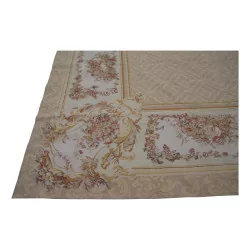Aubusson rug in wool design 0276-I Colours: yellow, beige,