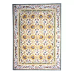 Savonnerie rug hand-knotted in wool design …