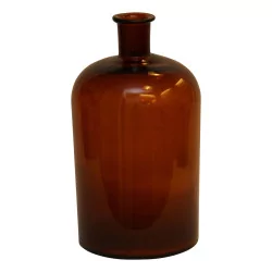 Large pharmacy bottle without stopper, browned glass and …