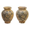 Paire de vases en faïence bleu et blanc avec - Moinat - Porcelaine