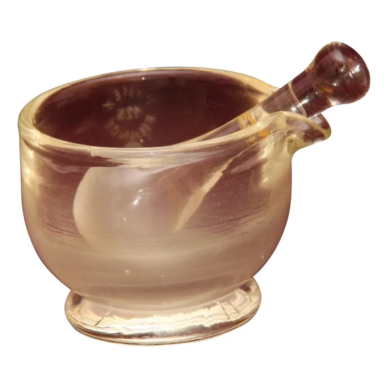 Mortier de pharmacie en verre avec son pilon (recollé). Epoque - Moinat - Accessoires de décoration Mortier de pharmacie en verre avec son pilon (recollé). Epoque - Moinat - Accessoires de décoration