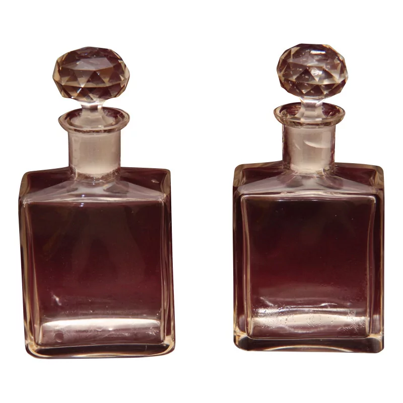 Pair of glass pharmacy bottles with screw caps - Moinat - Pharmacie