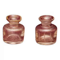 Paar Apotheken-Tintenfässer aus Glas. Zeitraum: 19. Jahrhundert.