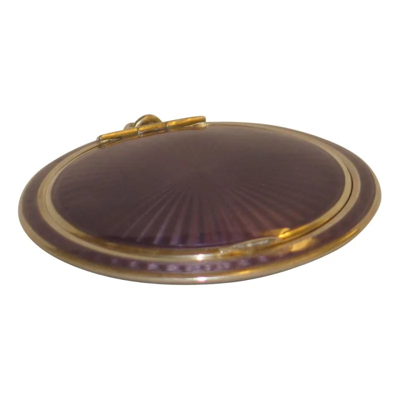 Round powdered box in 935 silver, enamelled guilloché col. … - Moinat - Boxes, Urns, Vases