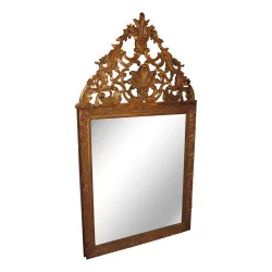 Régence mirror with gilded wooden pediment and mirror …