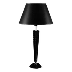 Lampe “KUFSTEIN BLACK” en cristal de bohème de couleur noir …