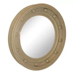 Regency “Eagle” mirror in round gray painted wood.