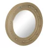 Regency “Eagle” mirror in round gray painted wood. - Moinat - Mirrors