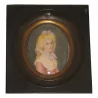 Miniatur „Junge blonde Frau“ auf Elfenbein. Zeitraum: 19. … - Moinat - Miniaturen – Medallions