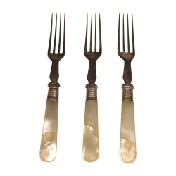 3 Forks with black handle. Period: England, late …