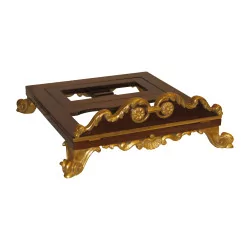 Book holder in mahogany and gilded wood, richly