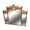 Miroir de style anglais “Robert Adam” à 3 panneaux et ornement … - Moinat - Glaces, Miroirs
