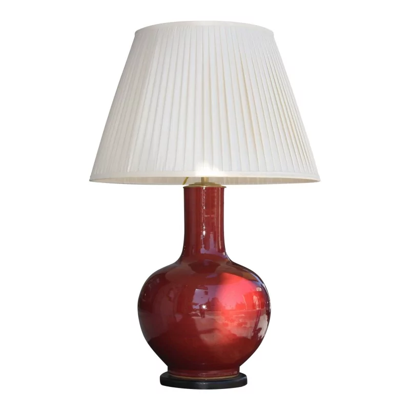 Beef blood vase with straight neck in porcelain, mounted in … - Moinat - Table lamps Beef blood vase with straight neck in porcelain, mounted in … - Moinat - Table lamps