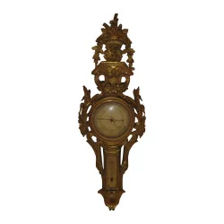 个路易十六时期的镀金木材气压计。法国，18 世纪。