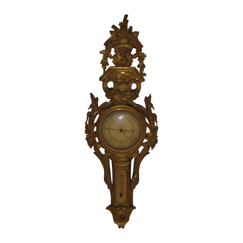 Louis XVI barometer in gilded wood. France, 18th century. - Moinat - Wall decoration, Hanging consoles