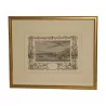 Gravure ancienne colorée du Lac Léman “Cully”, sous verre avec … - Moinat - VE2022/1