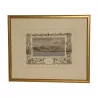 Старинная цветная гравюра Женевского озера «Вильнёв», под стеклом … - Moinat - VE2022/1
