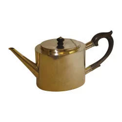 Rosse Teekanne aus Silber mit Holzgriff. Zeitraum: 18. …