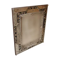 venezianischer rechteckiger Spiegel aus Muranoglas.