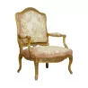 Armchair à la Reine Louis XV in molded and carved beech, … - Moinat - VE2022/1