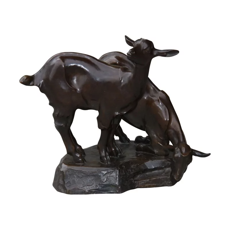 Bronze de Edouard Marcel Sandoz “Les chèvres”, daté de … - Moinat - Bronzes