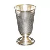 silver tumbler on pedestal (103g), with chiseled decoration of - Moinat - Silverware