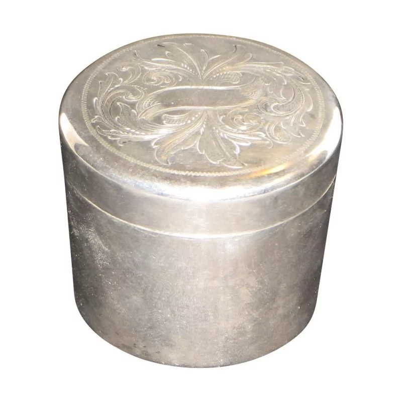 Boite cylindrique en argent (852 gr), intérieur en vermeil avec - Moinat - Argenterie