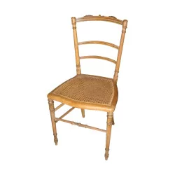 Chair with caned seat.